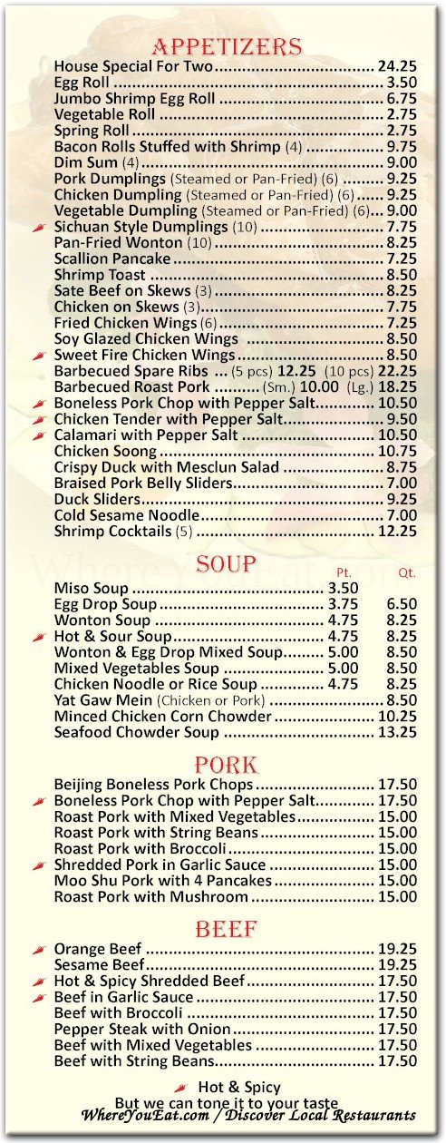 menu